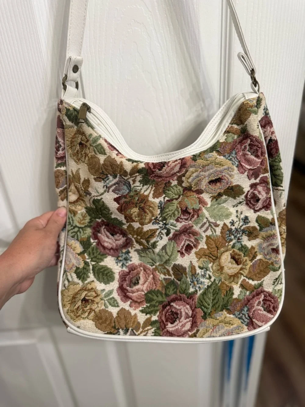 Vintage Floral Tapestry Shoulder Bag Cottagecore Grannycore Y2K Hobo Purse